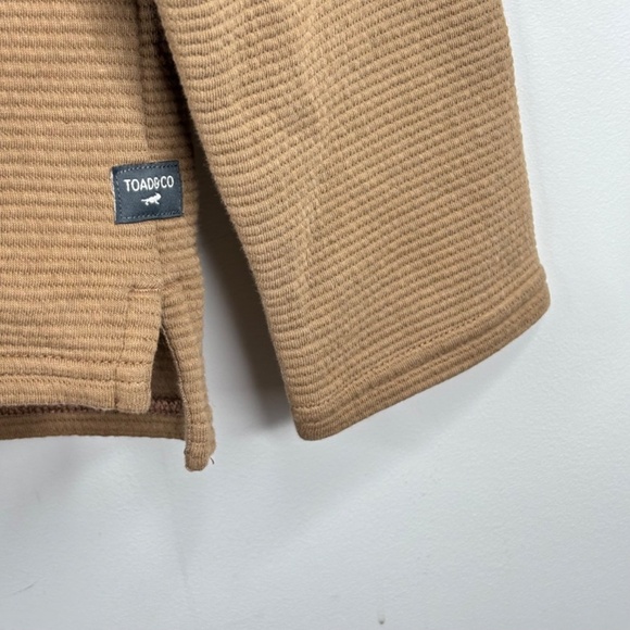 Toad & Co Mens Moonwake 1/4 Zip Pullover M Organic Cotton Brown Gorpcore Fall - Picture 7 of 11